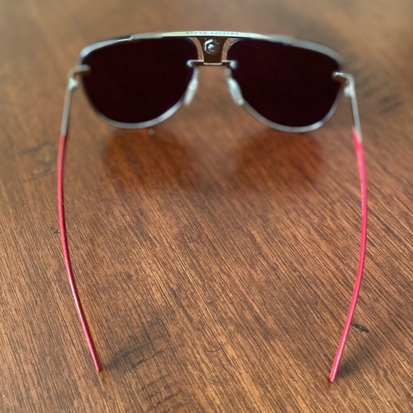 ☠️ Philipp Plein Women’s Sunglasses Forest Red Rare Aviators with Case - Picture 4 of 6